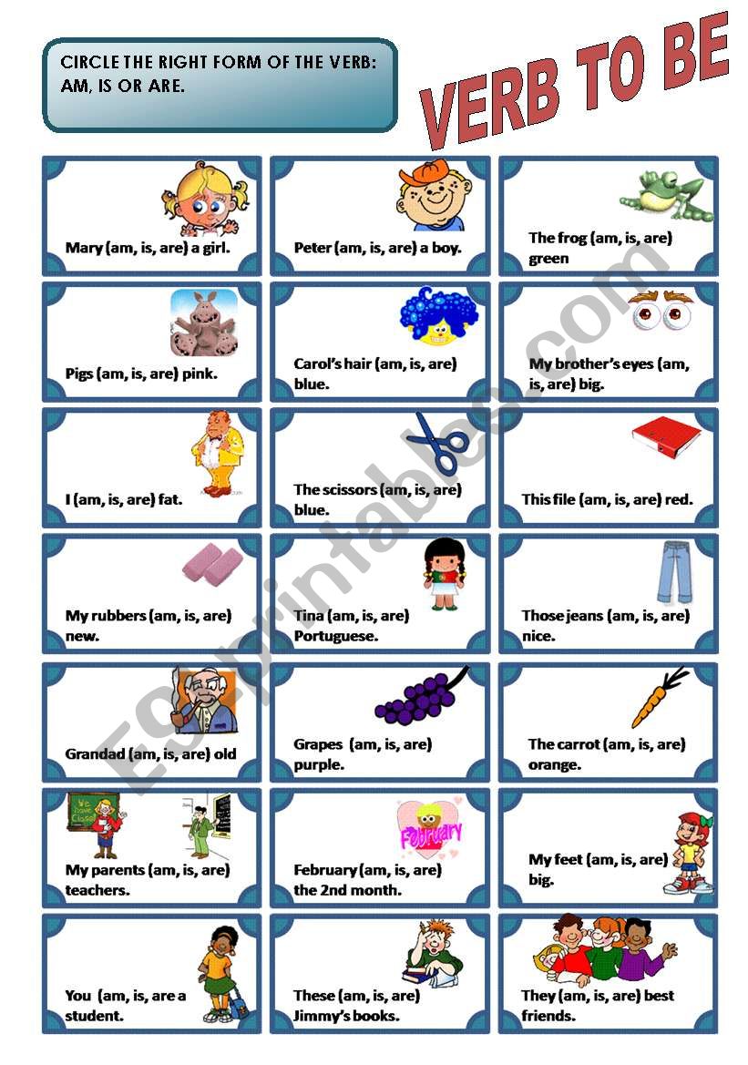 VERB TO BE worksheet