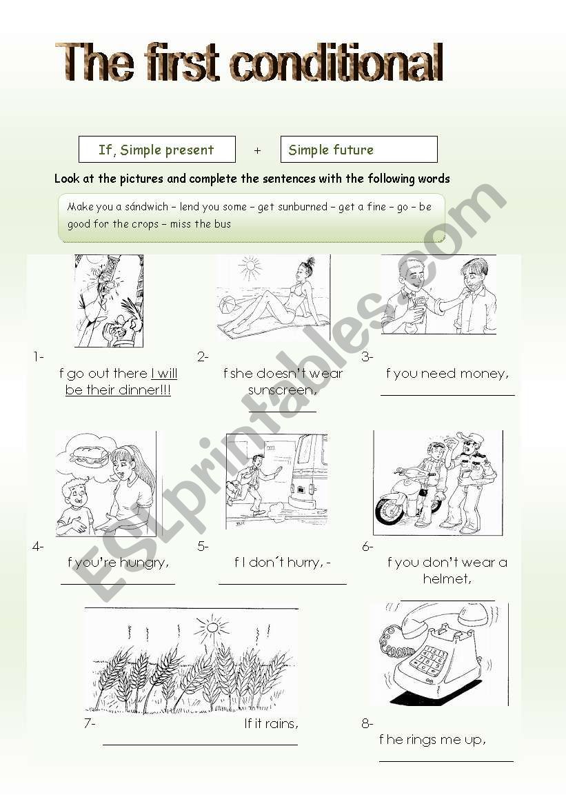 The first conditional worksheet