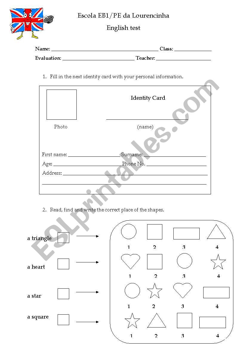 2nd grade test worksheet