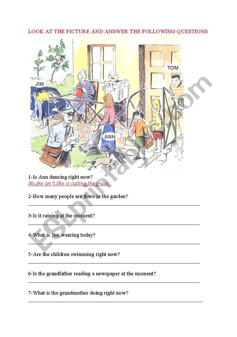 PRESENT CONTINUOUS TENSE worksheet