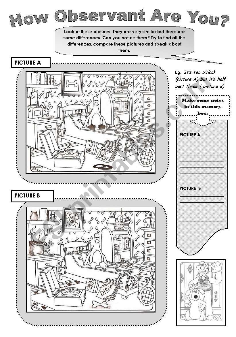 HOW OBSERVANT ARE YOU?- fun speaking activity 