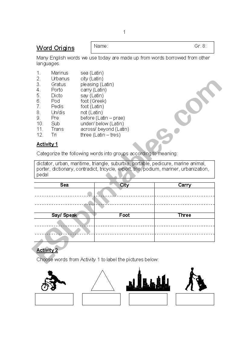 english-worksheets-word-origins