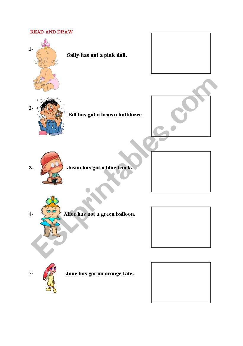 TOYS worksheet