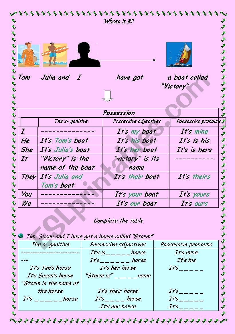 whose is it? worksheet