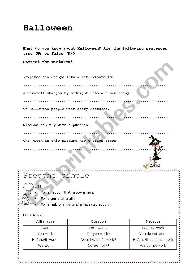 Halloween worksheet