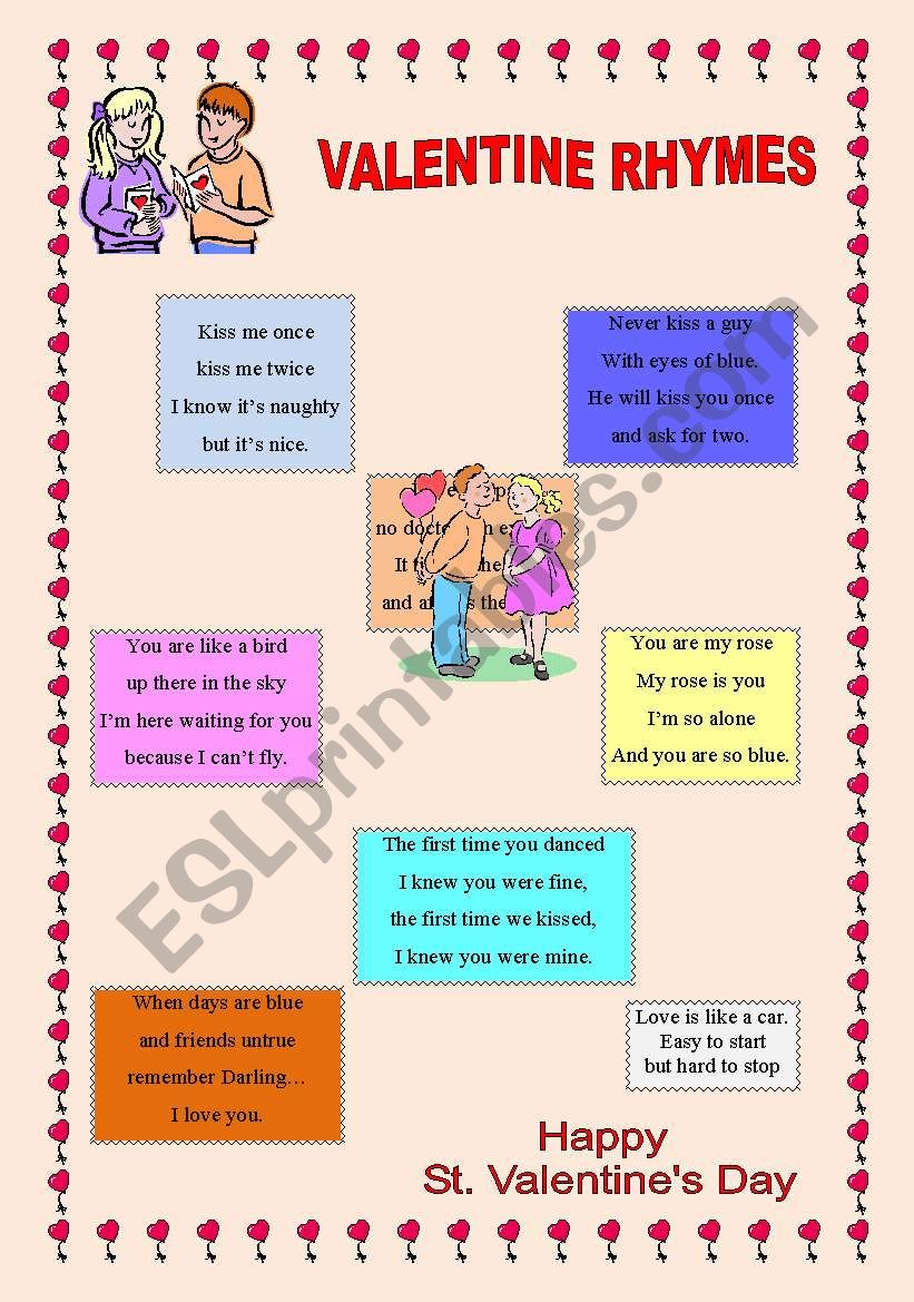 Valentine Rhymes worksheet