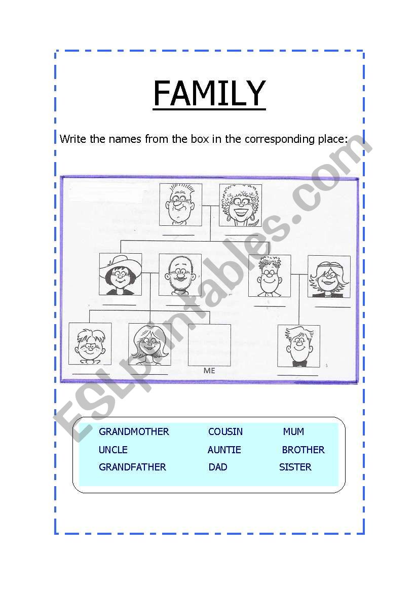 FAMILY worksheet
