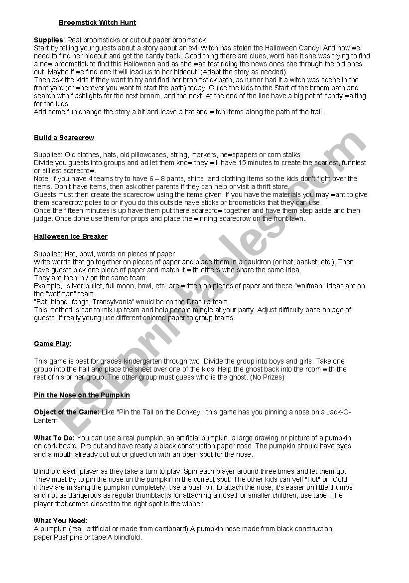 halloween worksheet