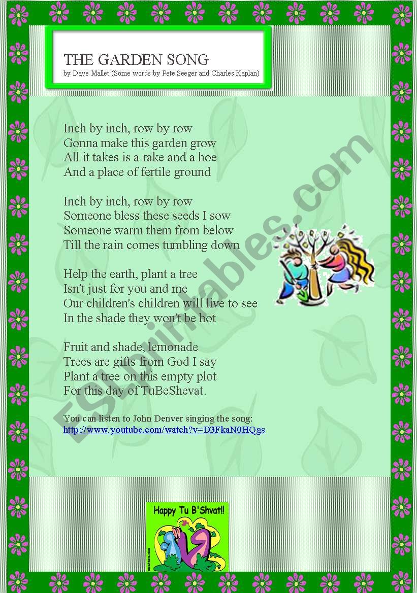 The Garden Song worksheet