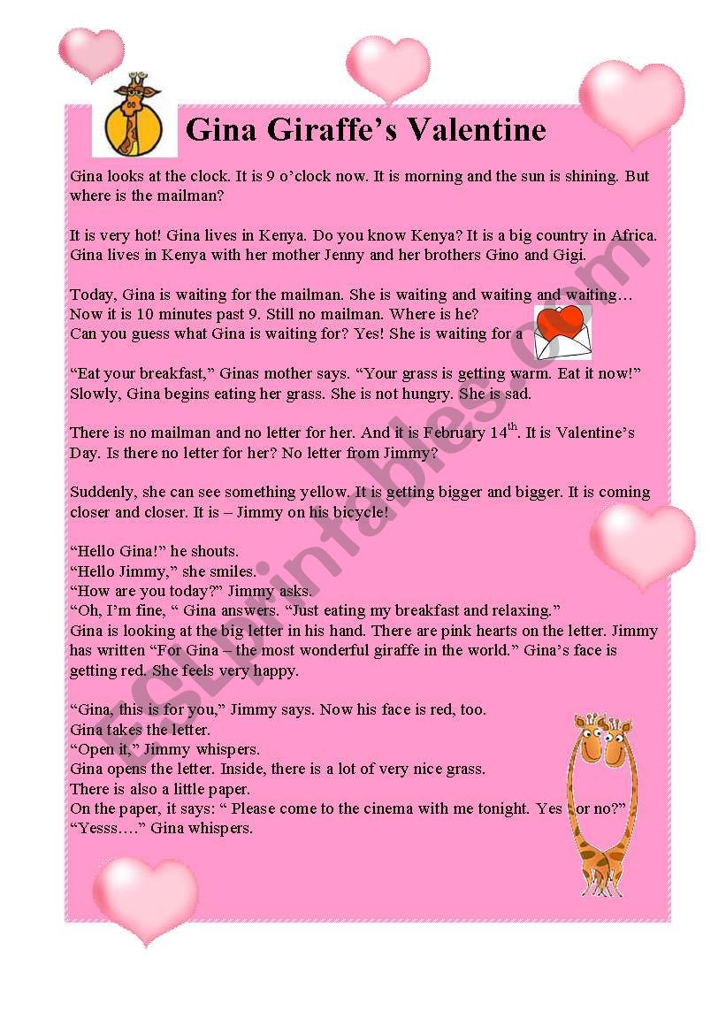 Reading: Gina Giraffes Valentine