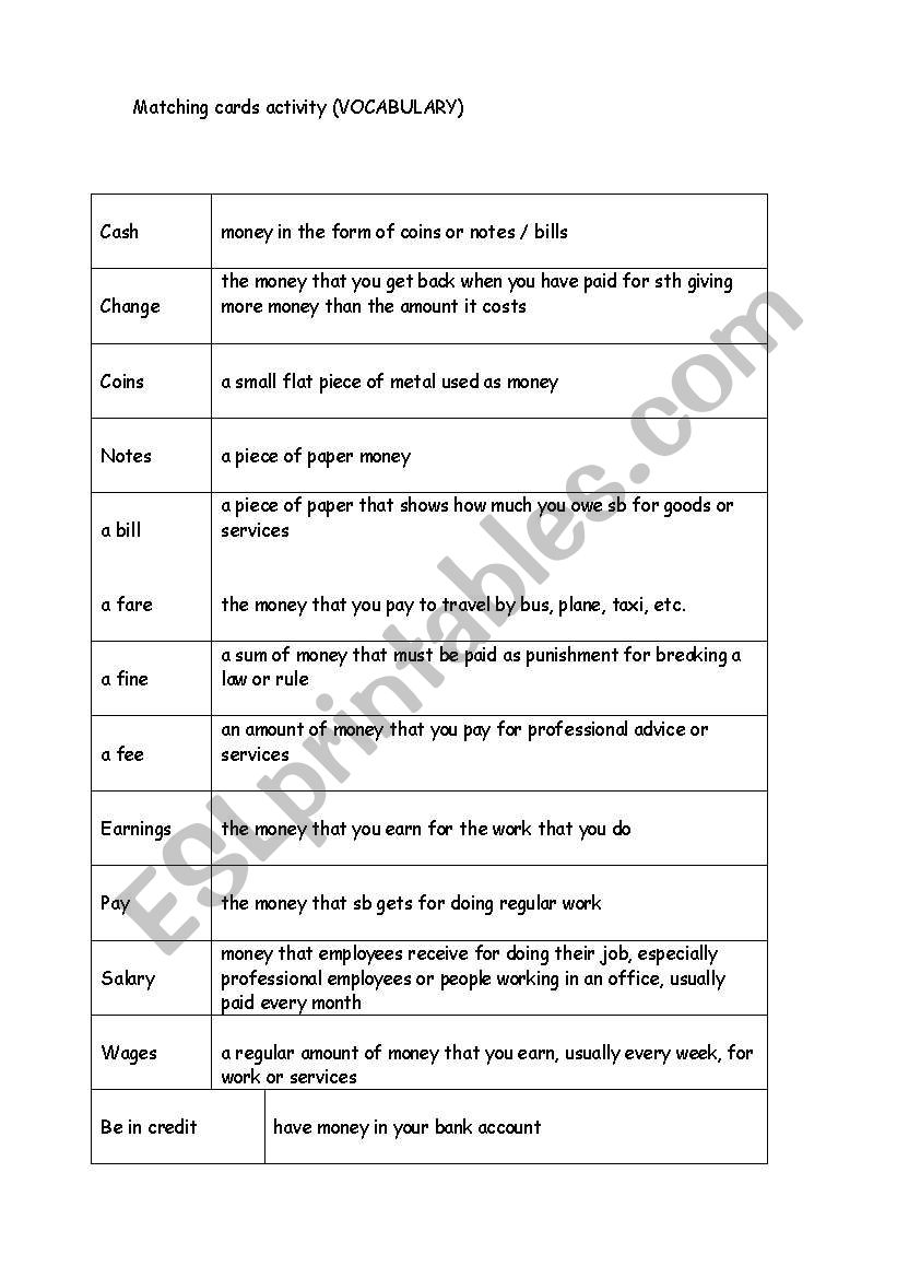 Money and Finance for upper-int./advanced students