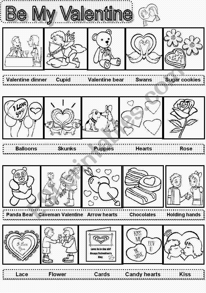 Valentines  BW version pictionary