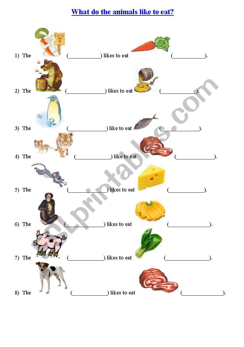 What do we like to eat? worksheet