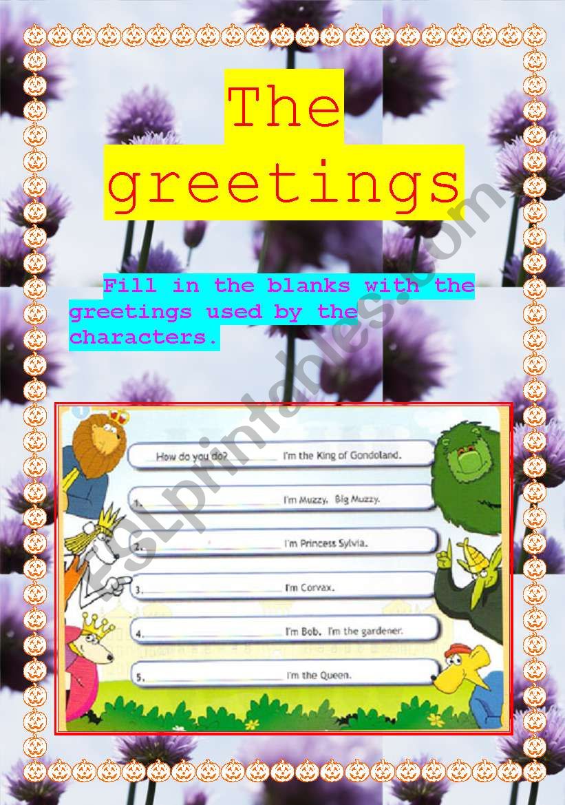 The greetings worksheet