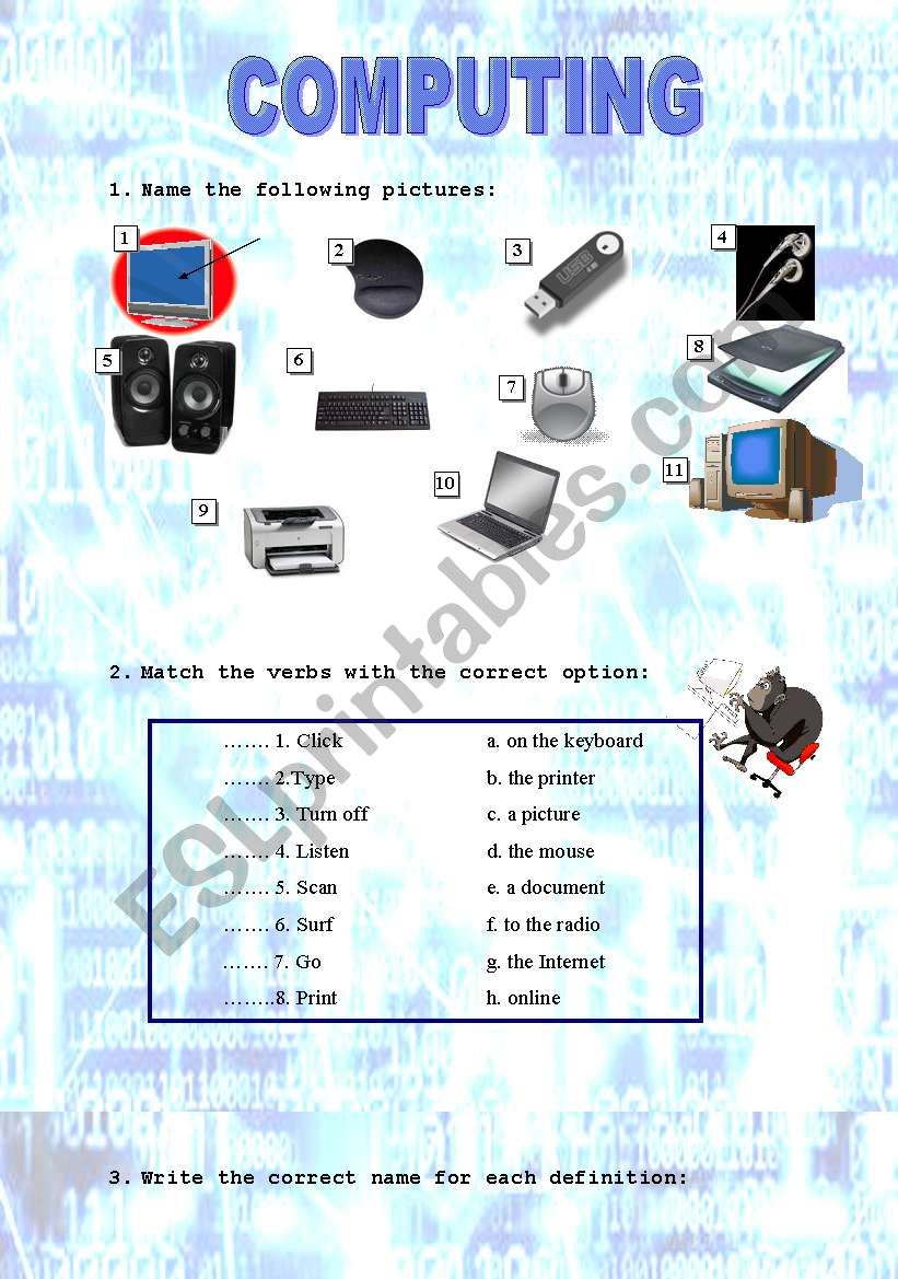 COMPUTING worksheet