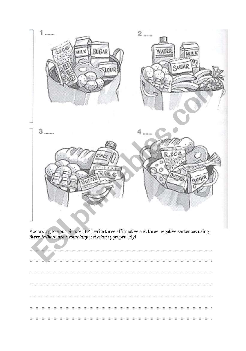 There is there are with food worksheet