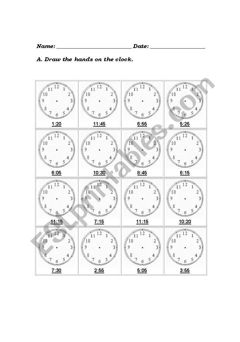 What time is it? worksheet