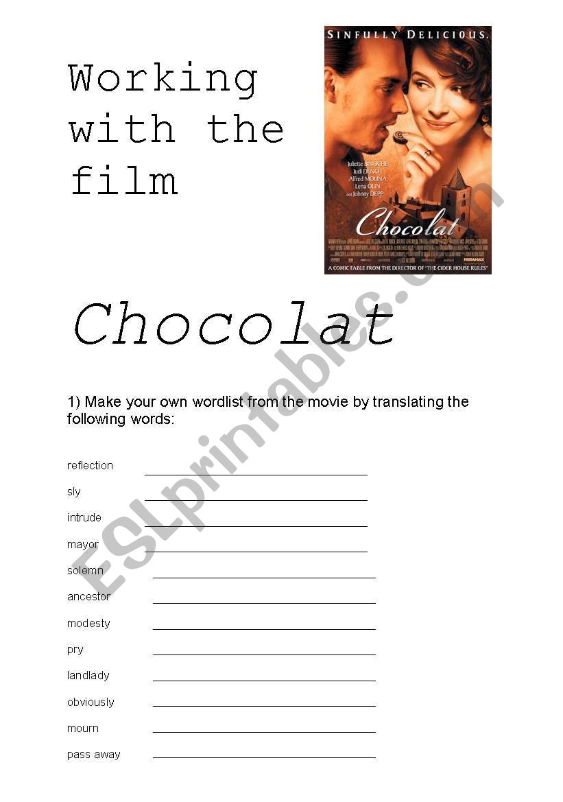 Working with the film CHOCOLAT