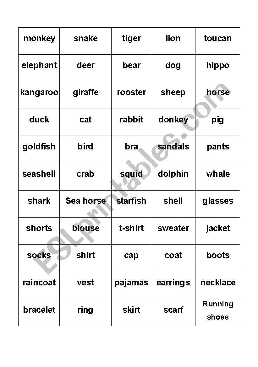 vocabulary words worksheet