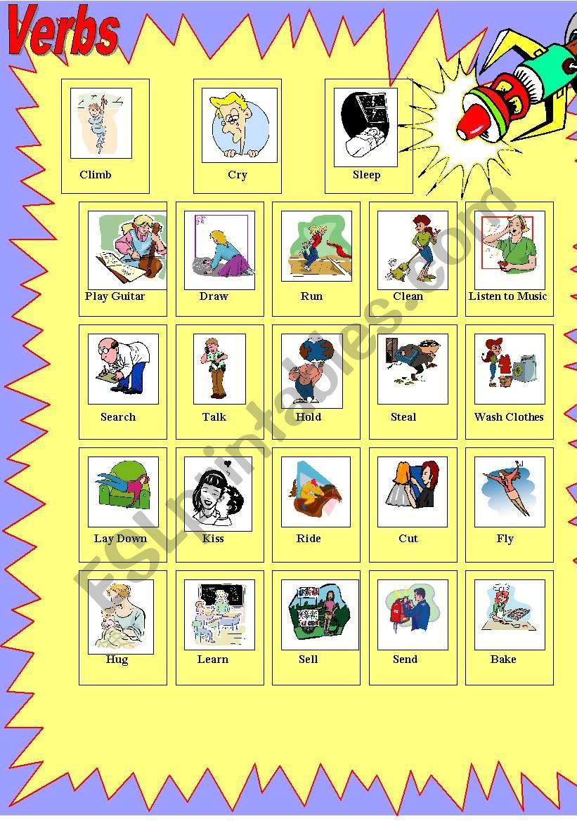 Verbs 1/2 worksheet