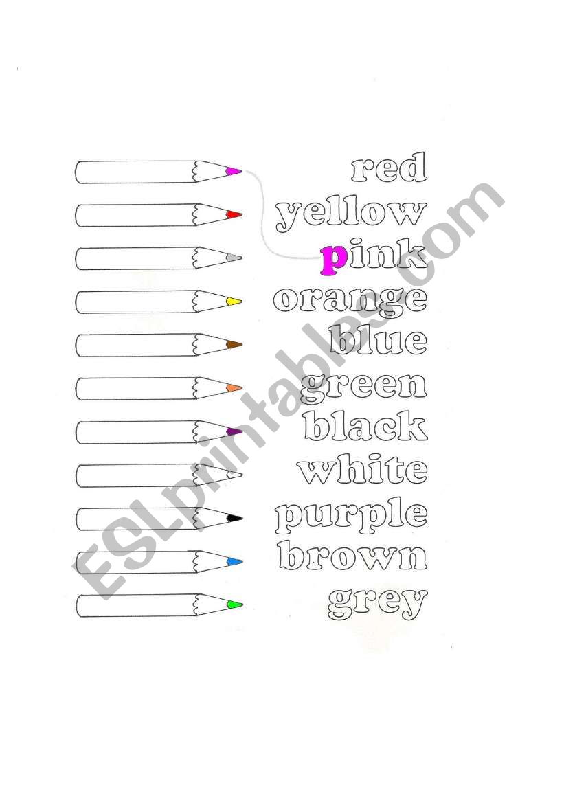 COLORS -  color the word and the crayons