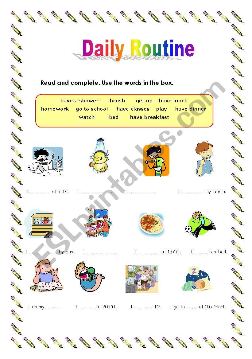 Daily Routine worksheet