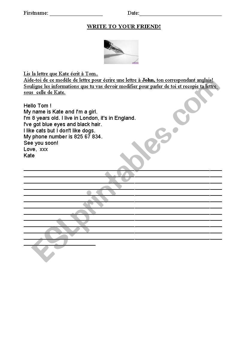  a letter  worksheet