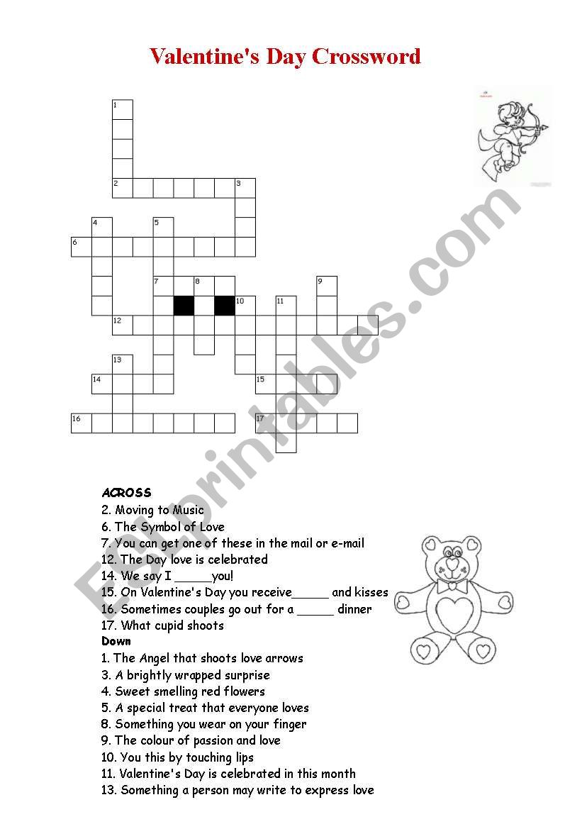 Valentines Day Crossword worksheet