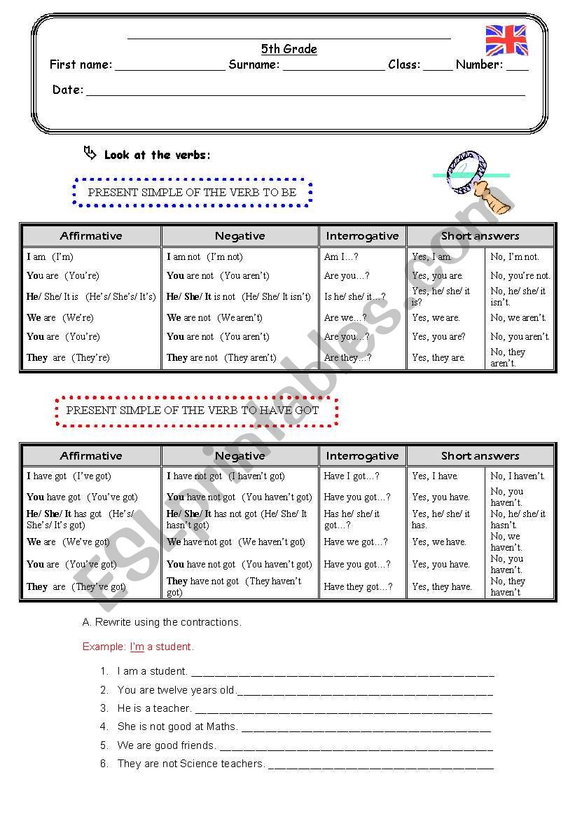 To be and/to have got worksheet