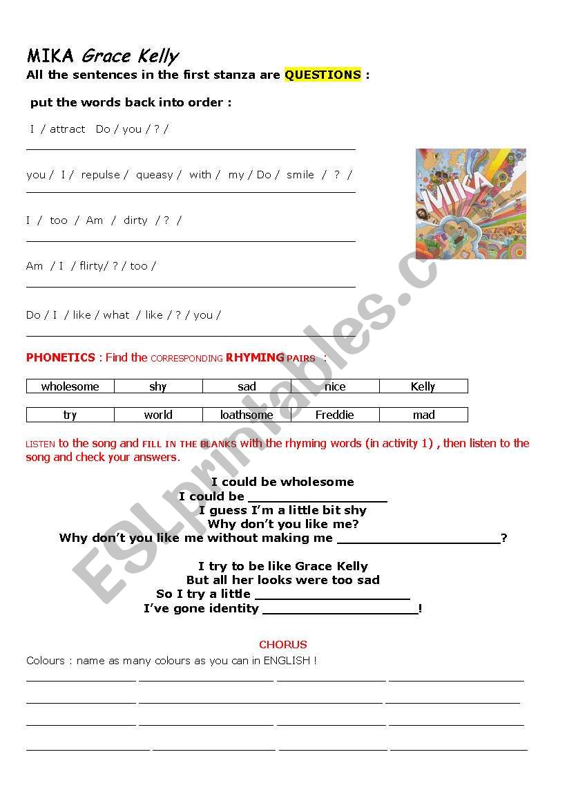 Mika Grace Kelly worksheet