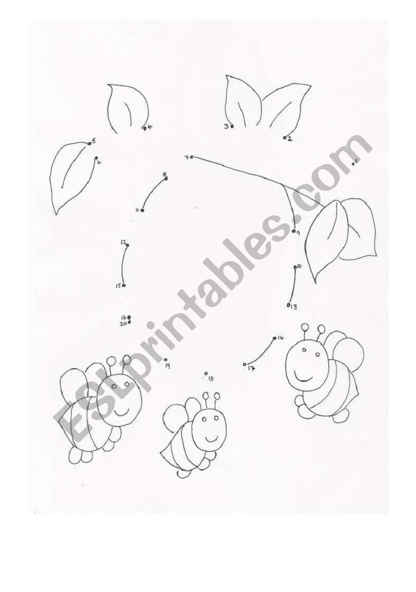 Beehive Dot to Dot worksheet