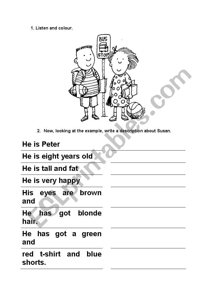 DESCRIBING PEOPLE AND COLOUR DICTATION