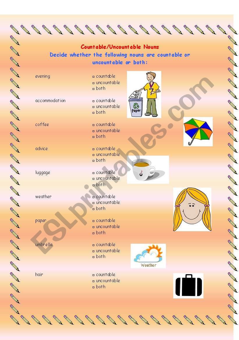 Countable and Uncountable Nouns