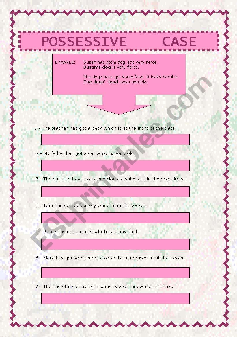 Possessive Case worksheet