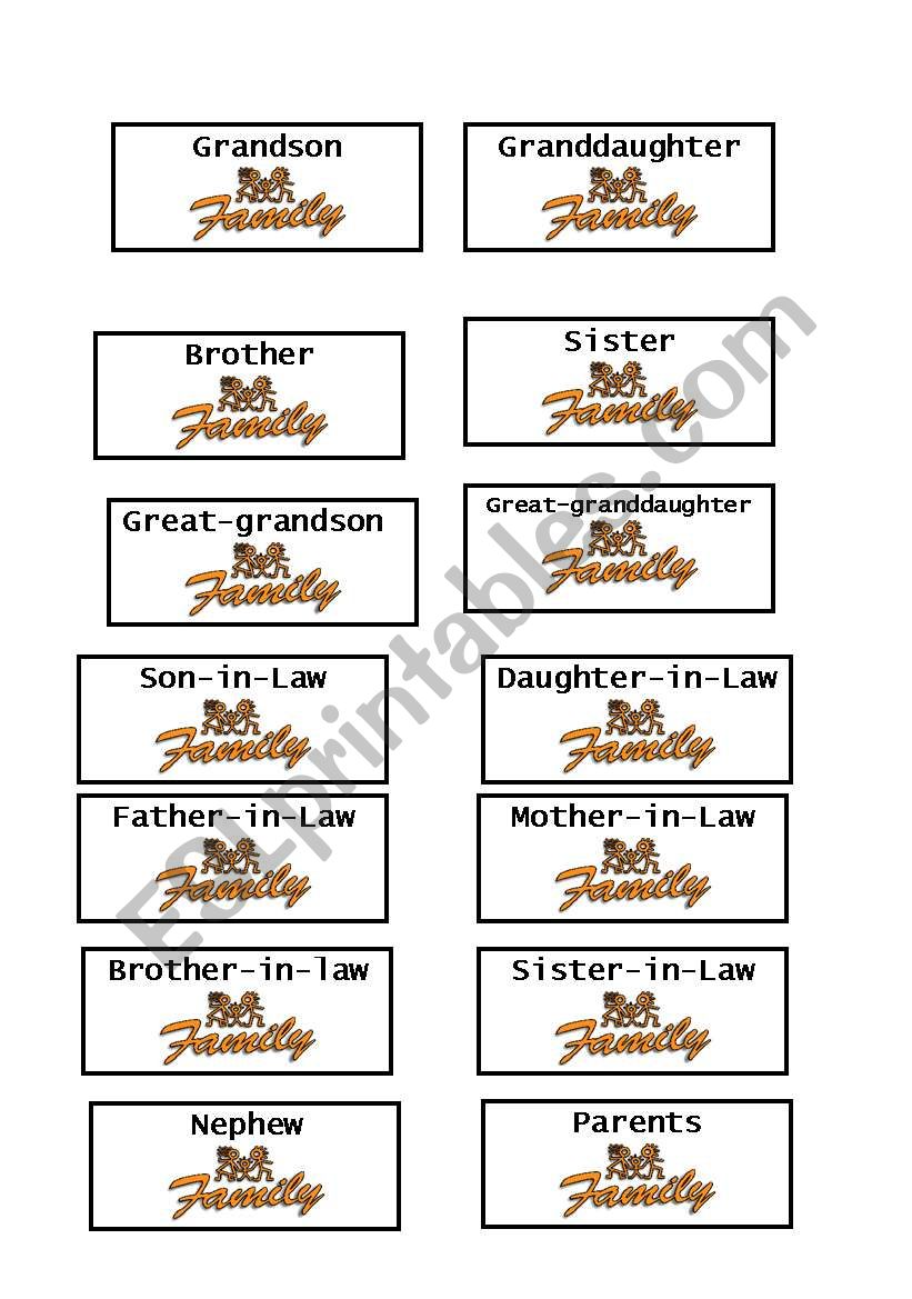 family worksheet