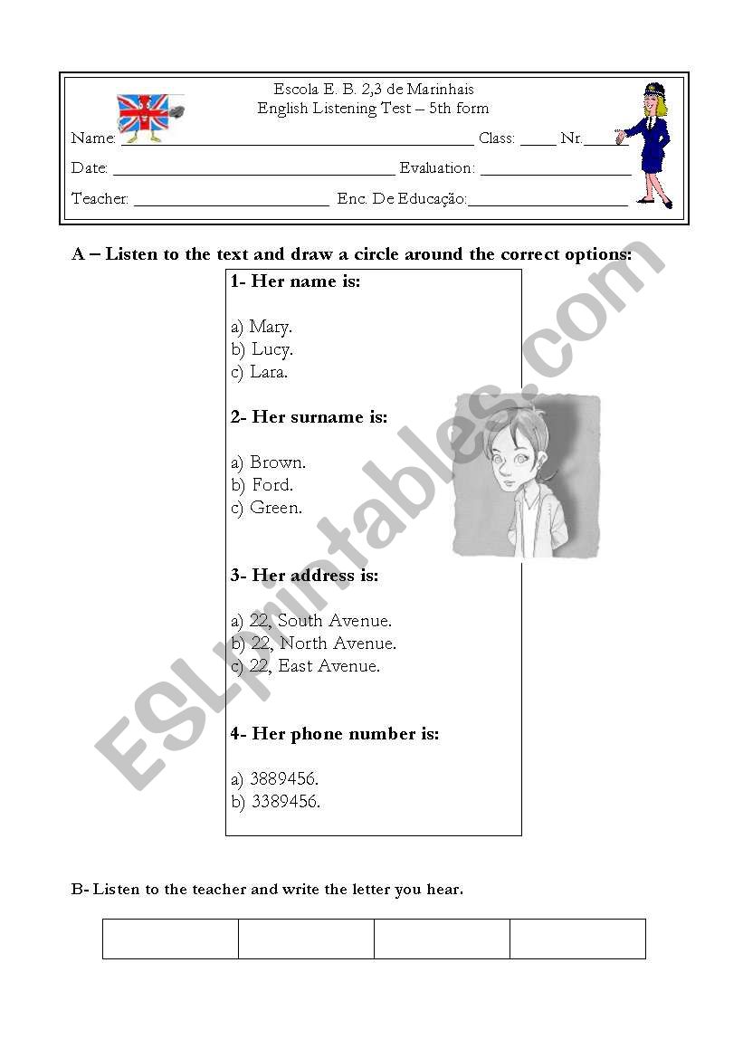 test part 1 worksheet