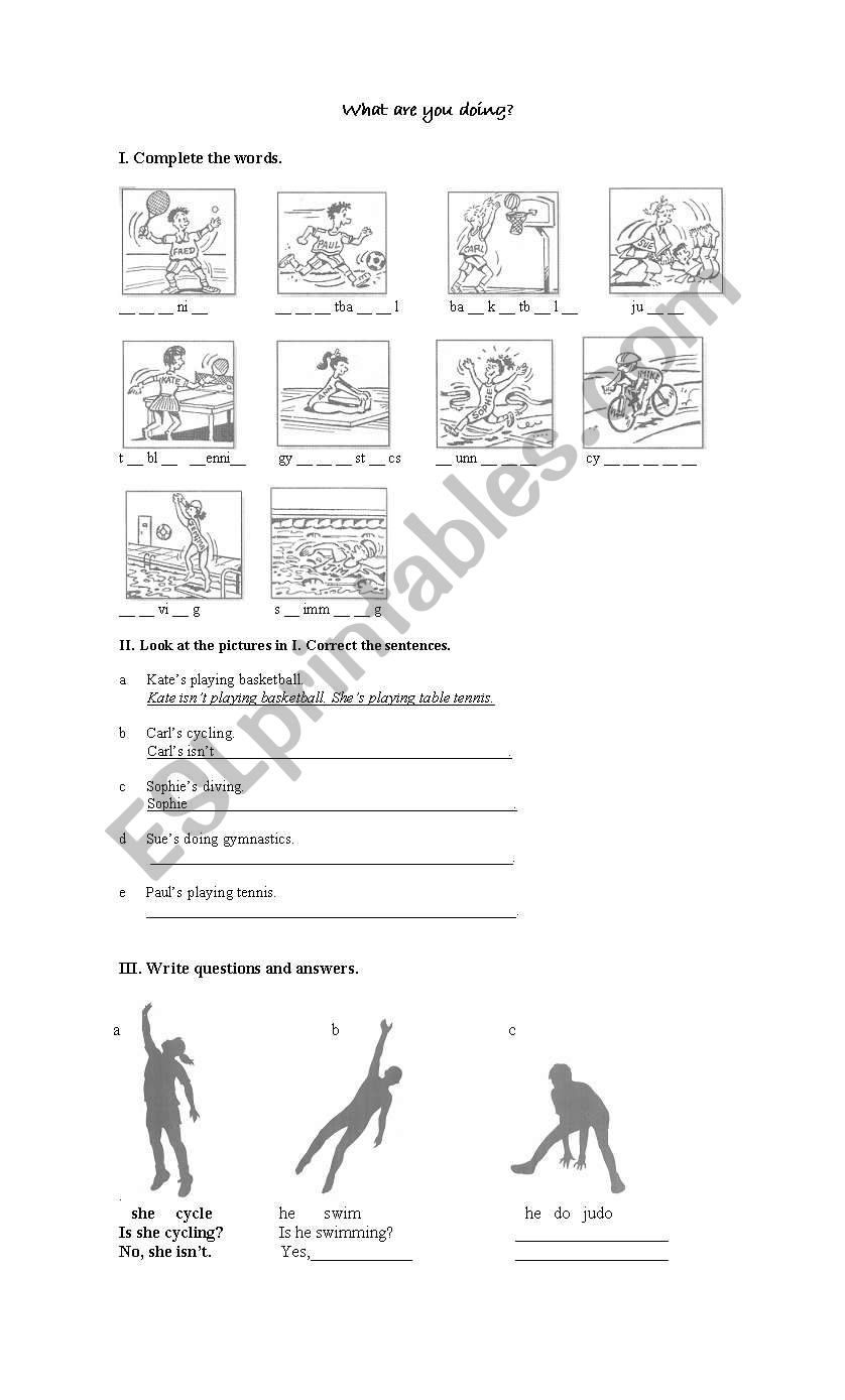 What are you doing? worksheet