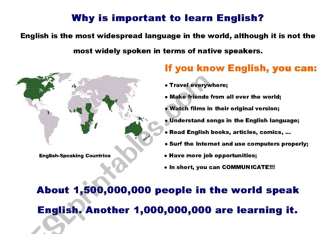 Why is imortant to learn English?