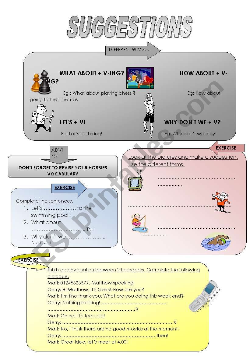 Making suggestions worksheet