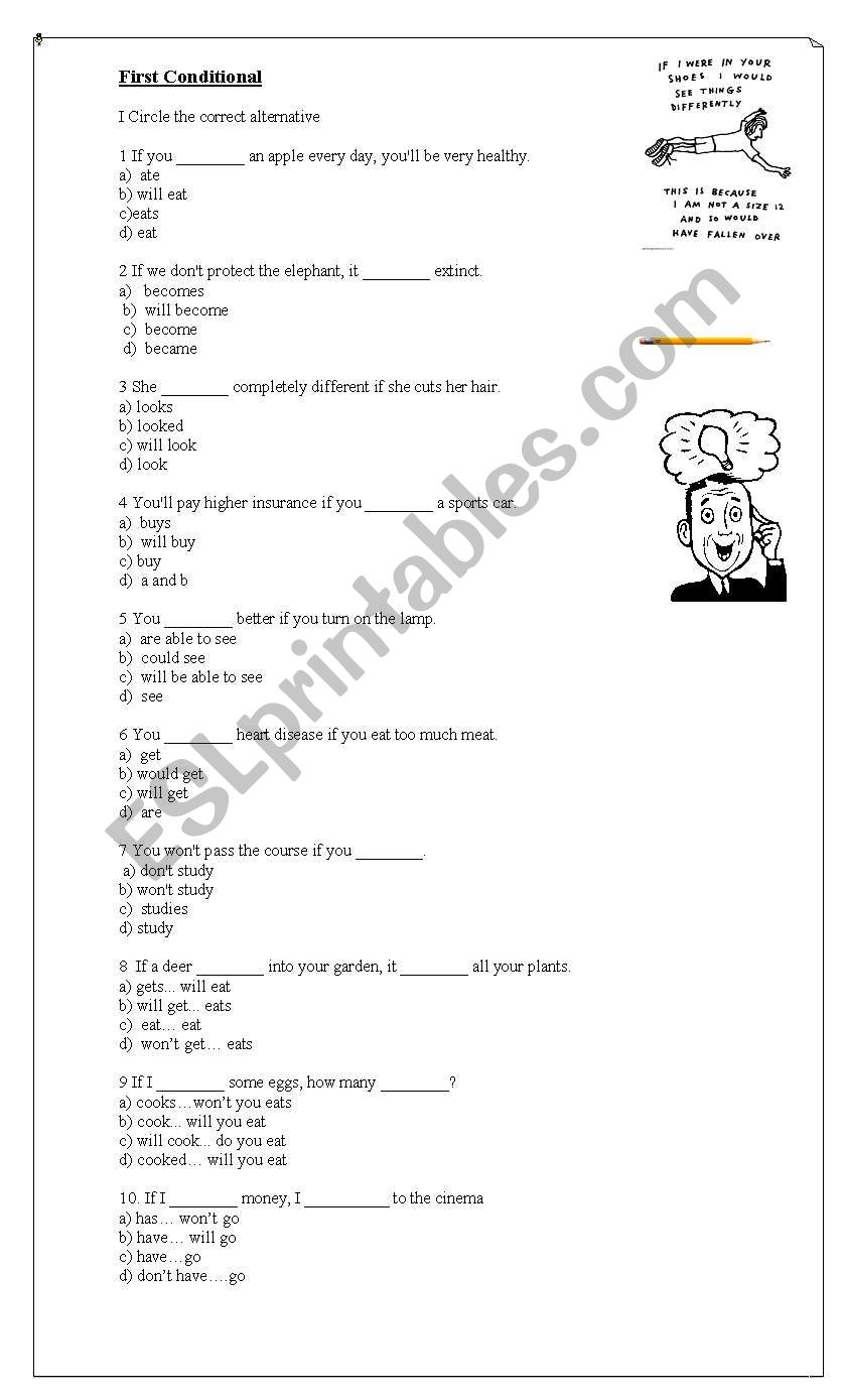 the first conditinal worksheet