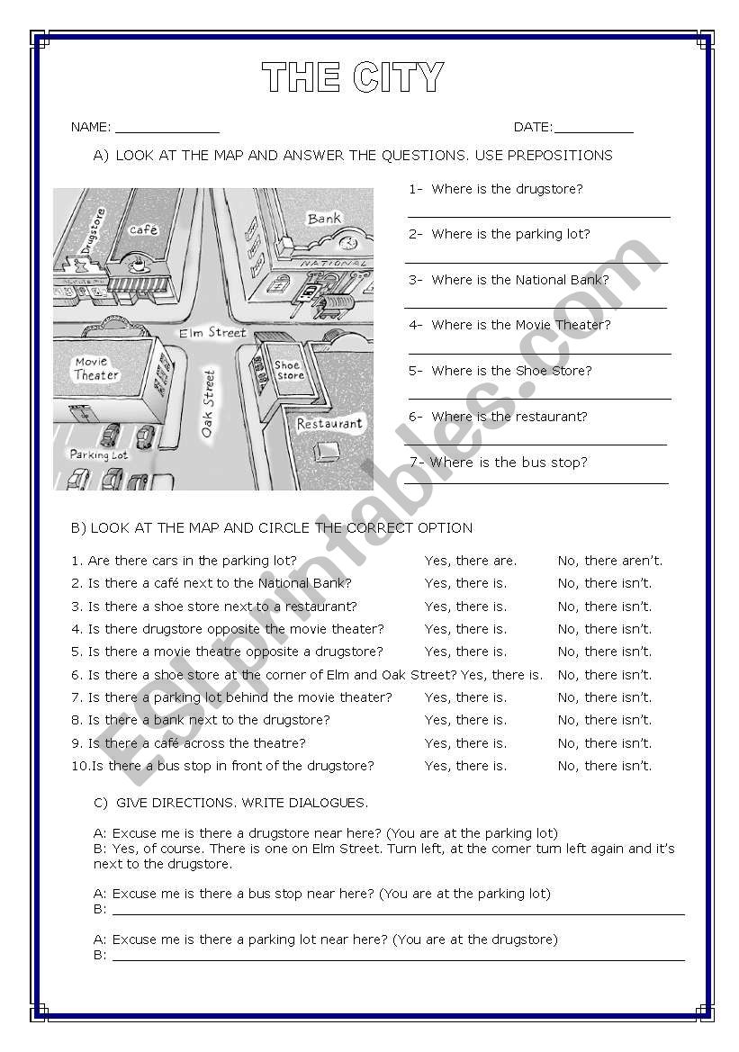 direction worksheet