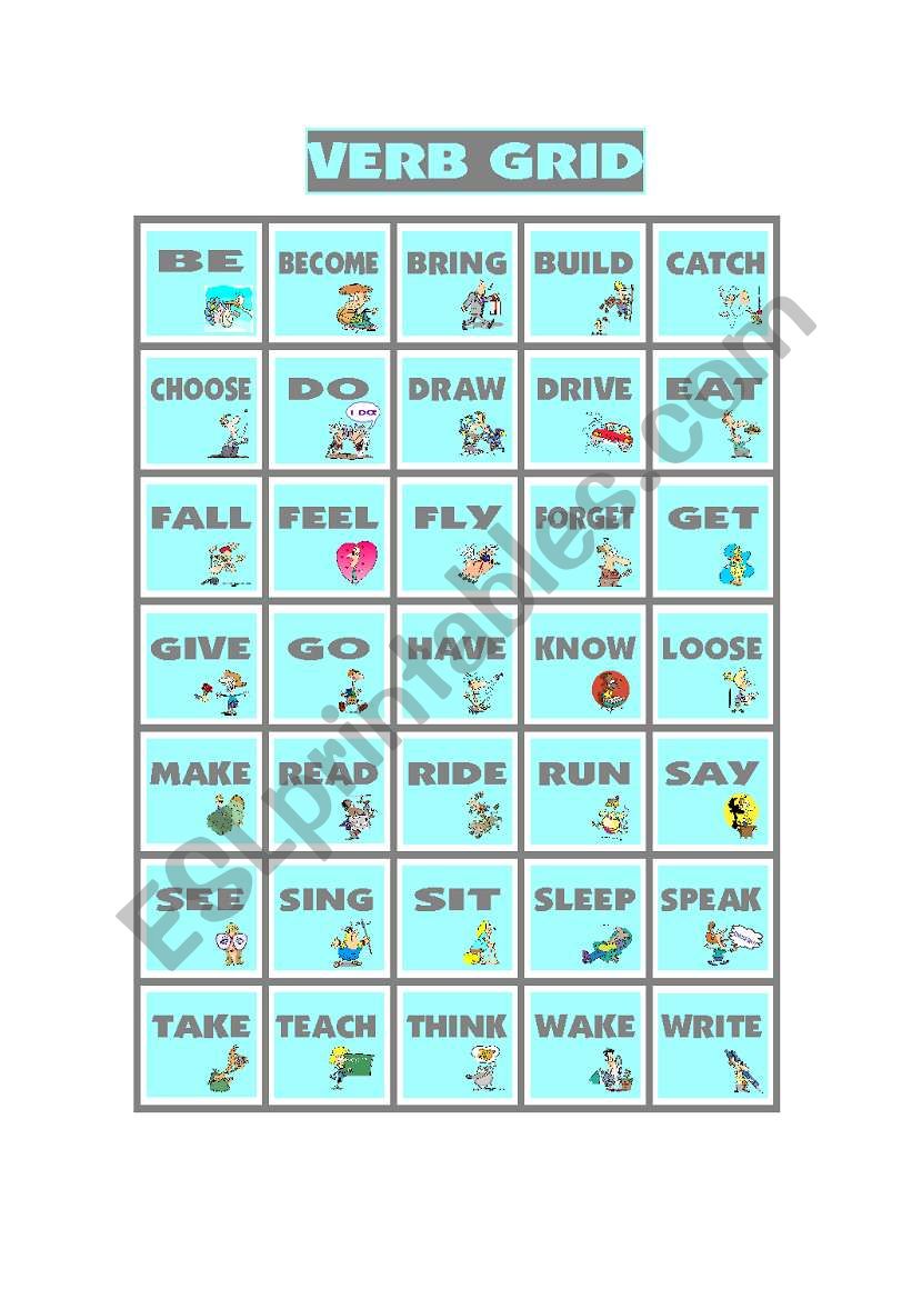 BINGO OF IRREGULAR VERBS (1 OF 9)