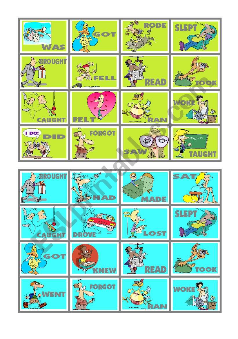 BINGO OF IRREGULAR VERBS (7 of 9)