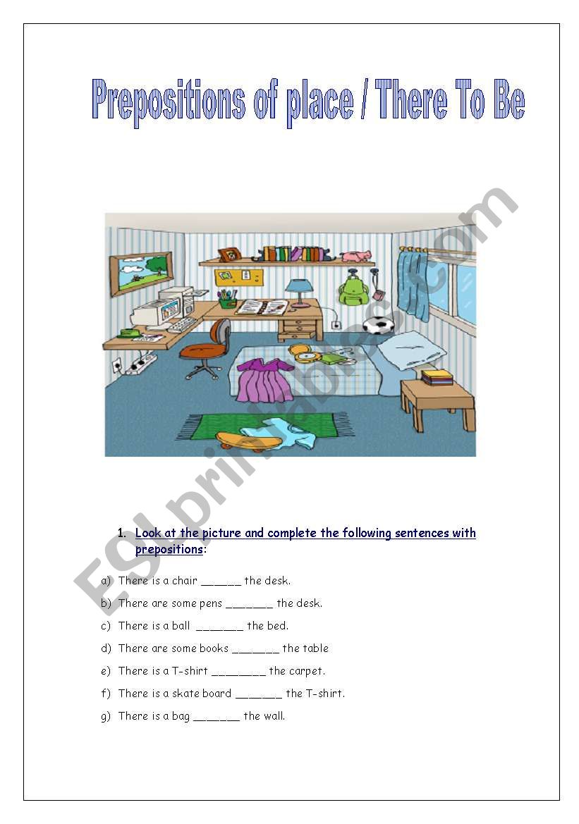 Prepositions of place worksheet