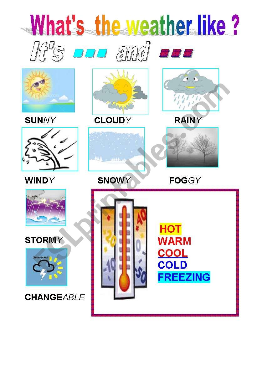 WHATS  THE  WEATHER  LIKE ? worksheet