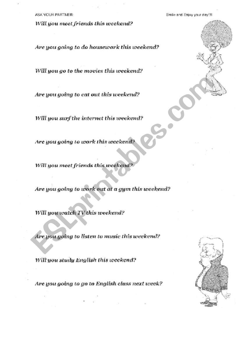 Future Yes/No Questions worksheet