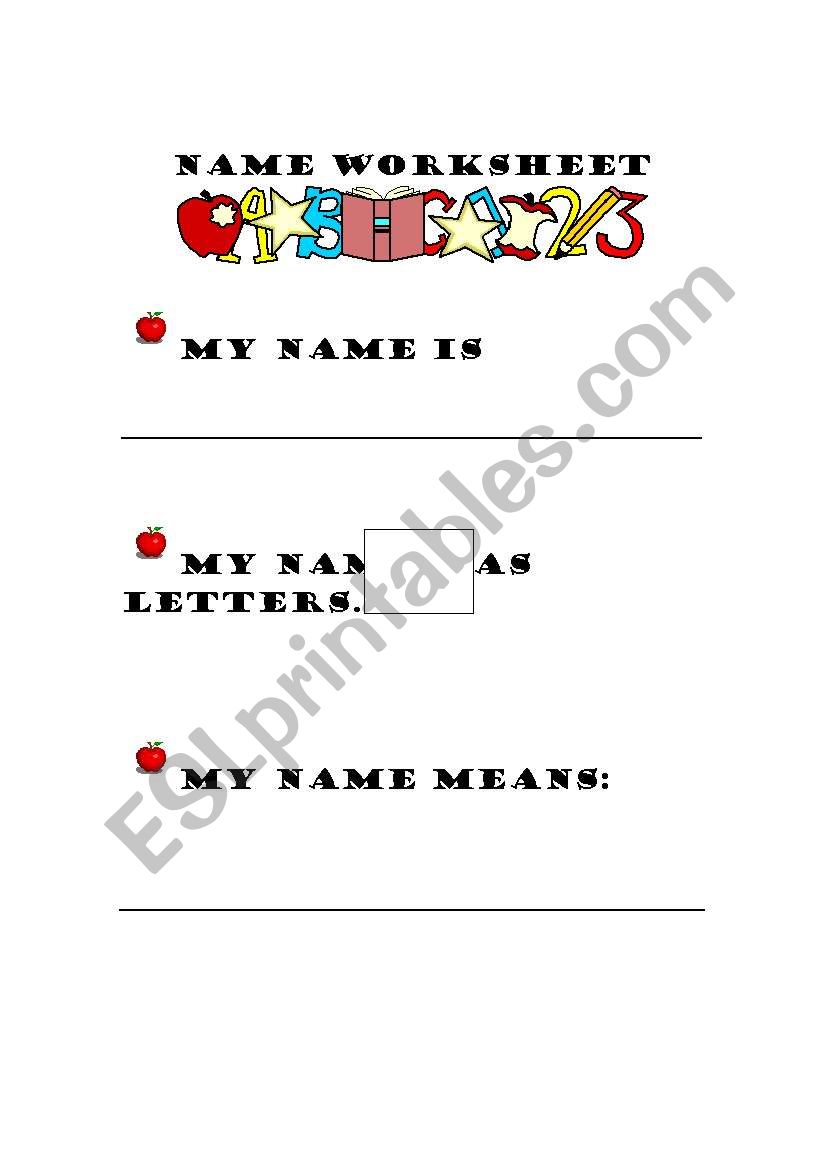 hello, my name is worksheet
