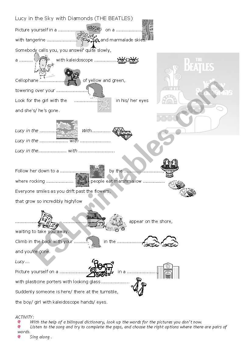 Lucy in the sky with diamonds worksheet