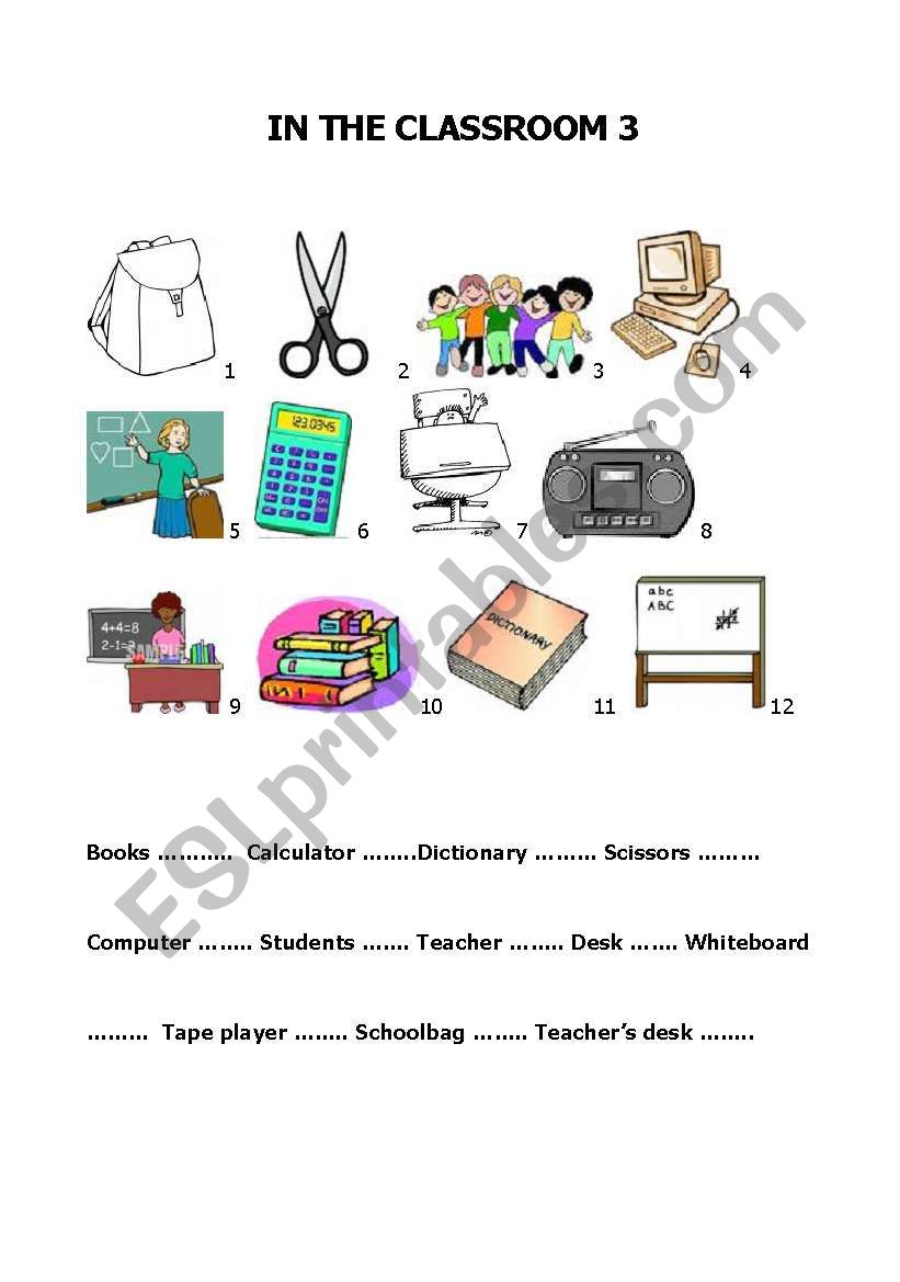 Build up your vocabulary - In the classroom 3