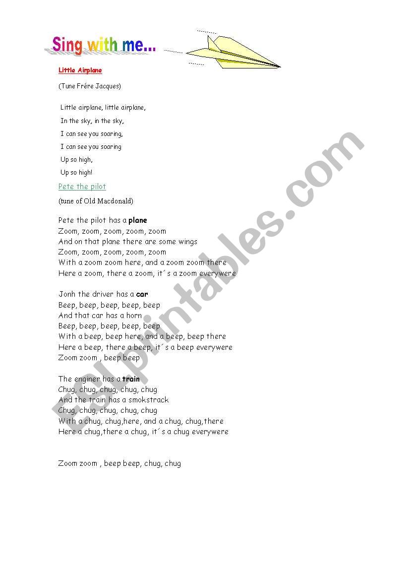 songs worksheet